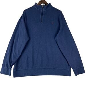 Polo Ralph Lauren Performance Sweatshirt Mens XXL Blue 1/4 Zip Sweater Pony